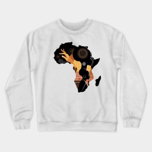 Africa Map Woman Crewneck Sweatshirt